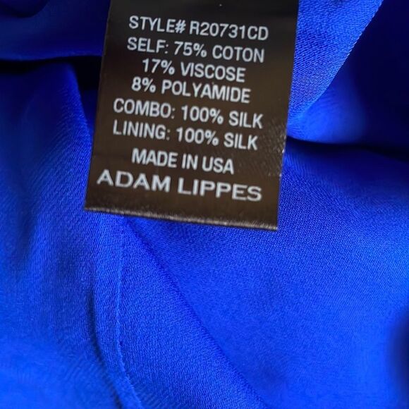 ADAM LIPPES Cobalt Blue SEAMED Corded LACE Flare COCKTAIL Mini DRESS US 12 - Picture 10 of 12